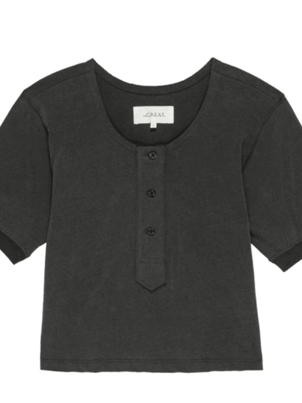 The Great - Scoop Henley in Washed Black - New With Tgas - Size 2